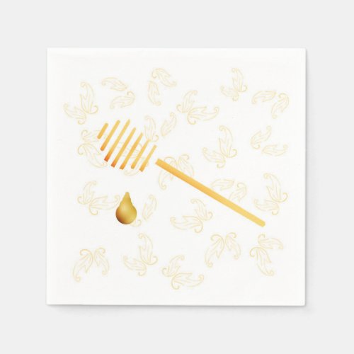 Honey Wand with Leaves on Paper Napkin