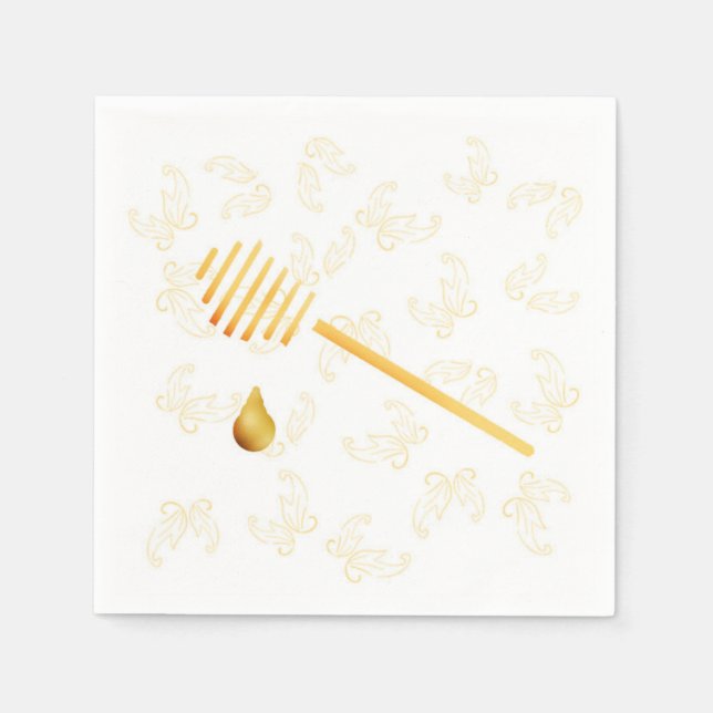 Honey Wand with Leaves on Paper Napkin (Front)