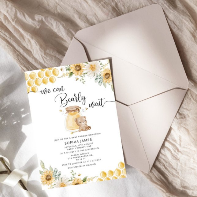 Honey we can bearly wait baby shower invitation (Creator Uploaded)
