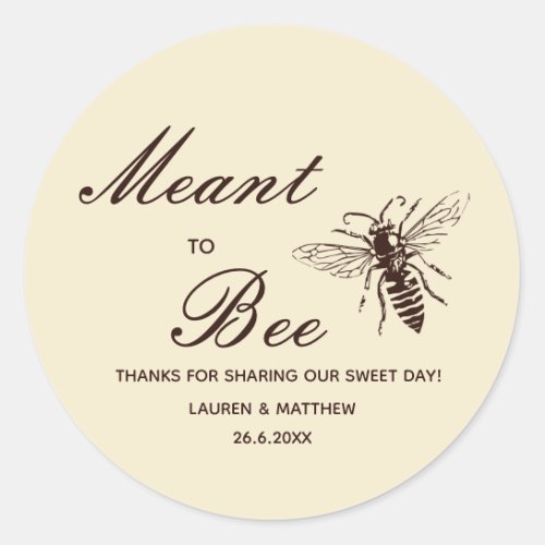 Honey Wedding Thank You Classic Round Sticker