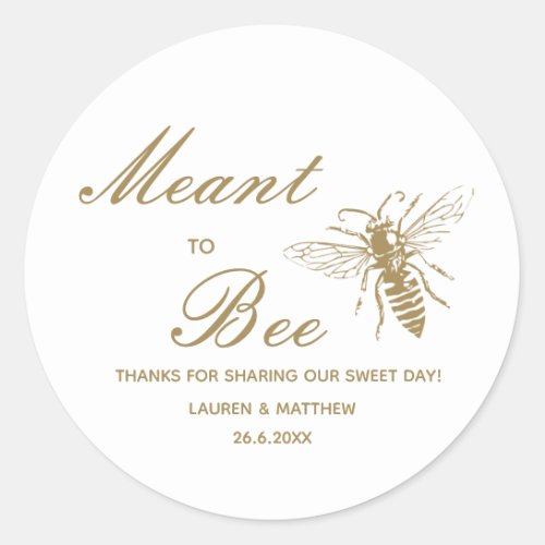 Honey Wedding Thank You Classic Round Sticker