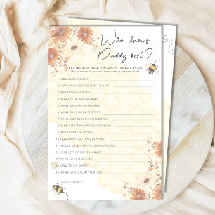 Honey Wildflower Baby Shower Who Knows Daddy Best