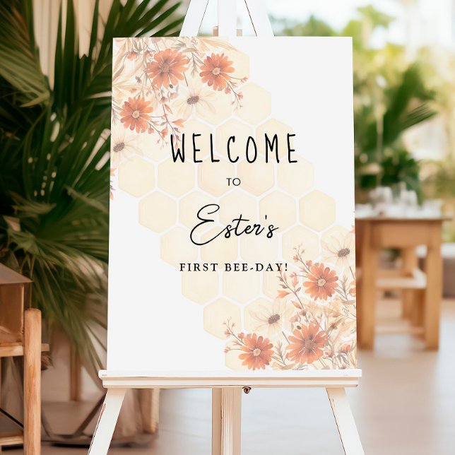 Honey Wildflower Gender Neutral Birthday Welcome Foam Board (Creator Uploaded)