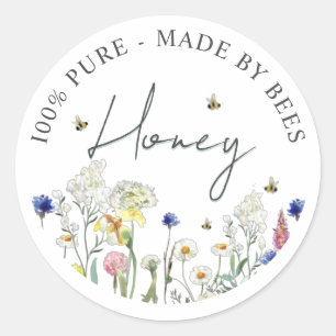 Honey Wildflower Meadow Bee Label Flower