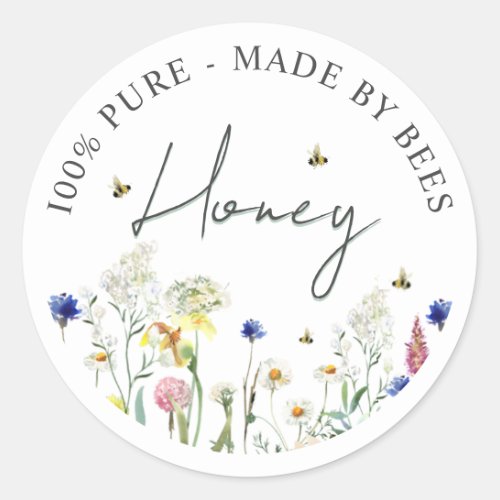 Honey Wildflower Meadow Bee Label Flower