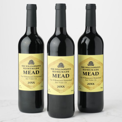 Honey Wine  Homemade Mead Vintage Beehive Wine Label