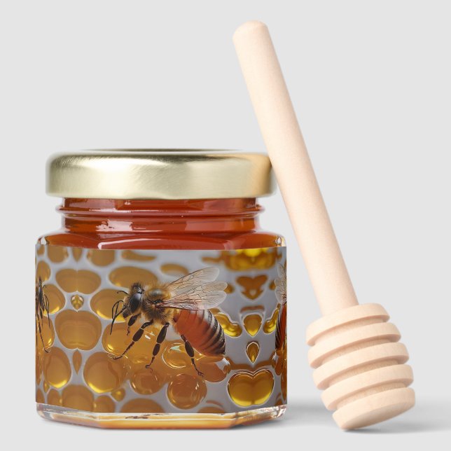 Honey with bee honey jar favors (Front)