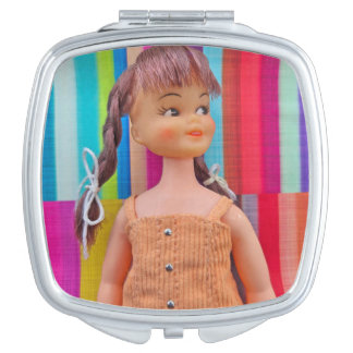 Honey with Color Bars Compact Mirror
