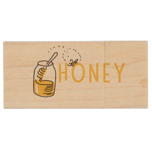 Honey Wood Flash Drive