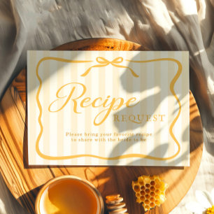 Honey Yellow Bridal Shower Recipe Card