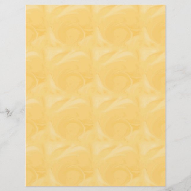 Honey Yellow Colored Swirl Pattern Scrapbook Paper (Front)