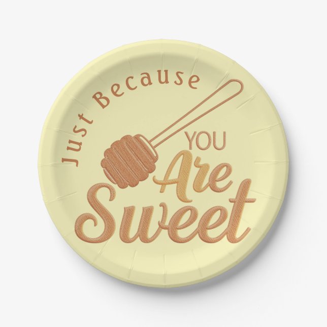 Honey Yellow Rustic Charm Party Paper Plates (Front)