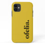 Honey Yellow Solid Color Elegant Name  iPhone 11 Case