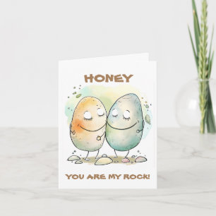Honey You Are My Rock Pun Joke Humor Anniversary Card