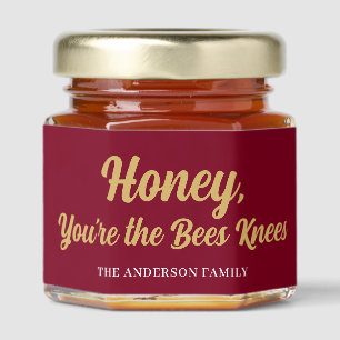 Honey, You’re the Bees Knees Christmas Honey Jar Favors