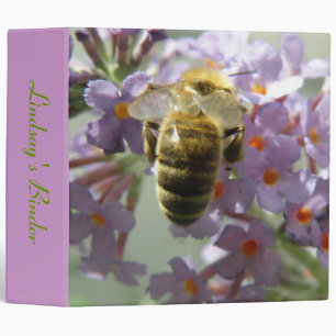 Honeybee and Buddleia Flowers Custom Binder