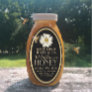 Honeybee and Daisy 16 oz Queenline Jar Black Honey Oval Sticker