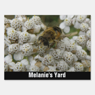 Honeybee and Flowers Custom Yard Sign