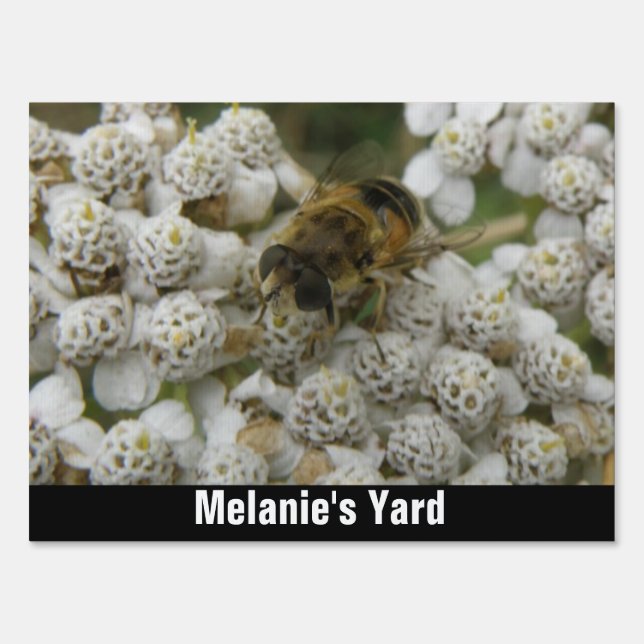 Honeybee and Flowers Custom Yard Sign (Front)