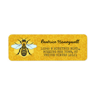 Honeybee and Honeycomb Bumblebee Honey Pretty Label