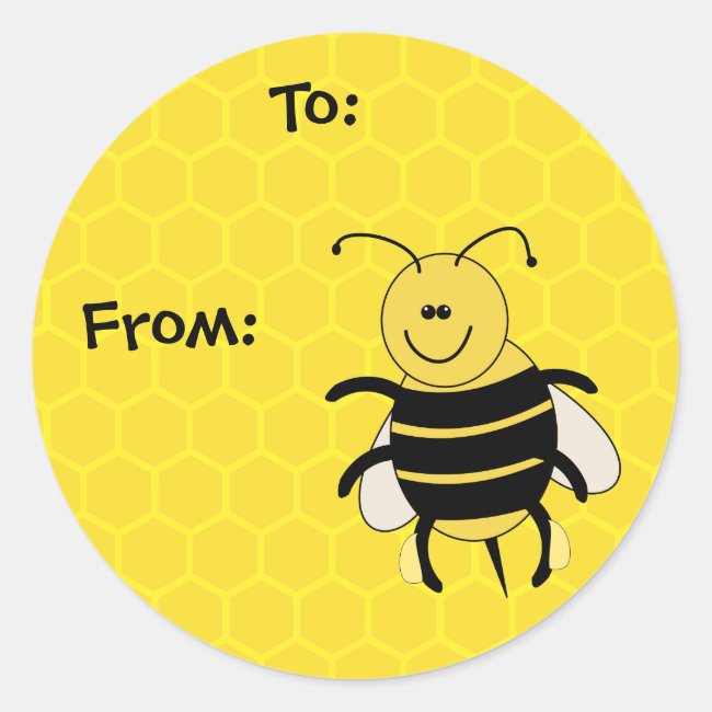 Honeybee and Honeycomb Gift Tag Stickers To From