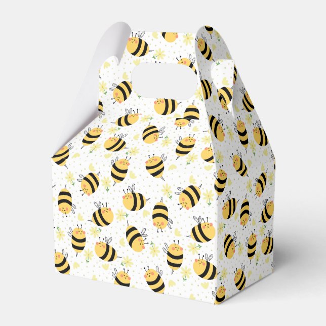 Honeybee and Sunflowers Favor Boxes (Front Side)