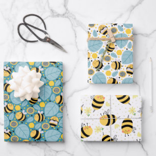 Honeybee and Sunflowers Wrapping Paper Sheets