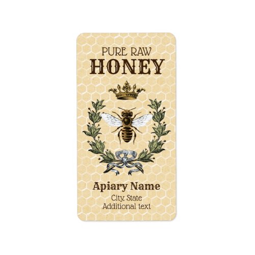 Honeybee  Apiary Crown and Wreath Label