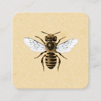 Honeybee Apiary Golden Square Business Card by Charmalot at Zazzle