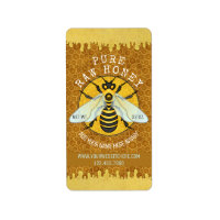 Honeybee Apiary Honey Jar Labels | Honeycomb Bee