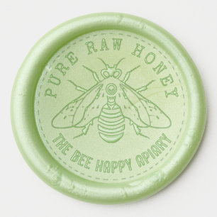 Honeybee Bee Apiary Honey Jar Labeling Custom Text Wax Seal Sticker