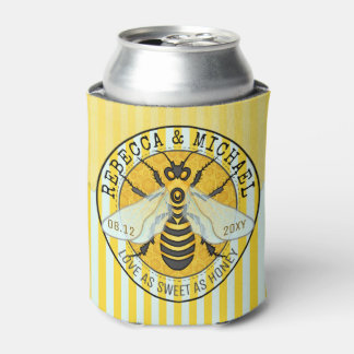 Honeybee Bee Wedding Love Sweet As Honey | Custom Can Cooler