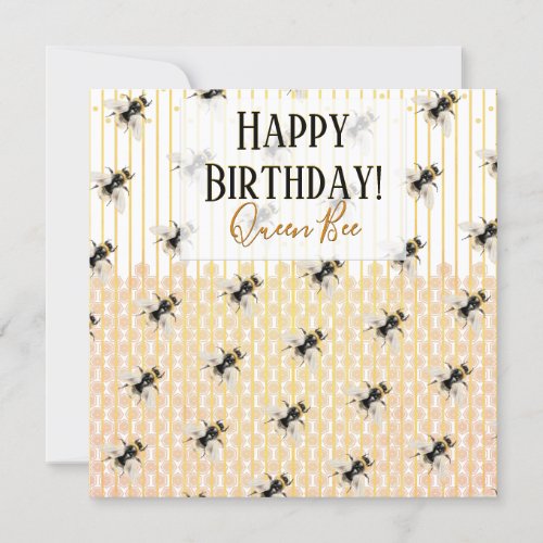 Honeybee Beehive  Birthday Card