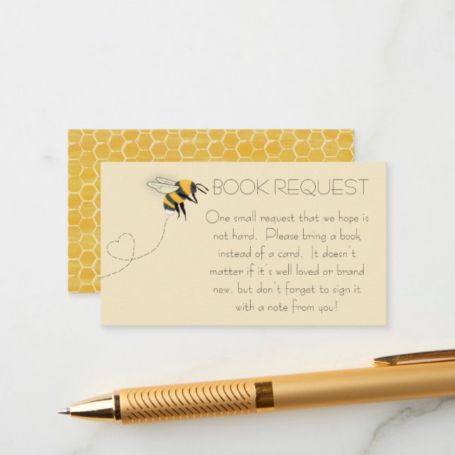 Honeybee Book Request Enclosure Card (Front/Back In Situ)