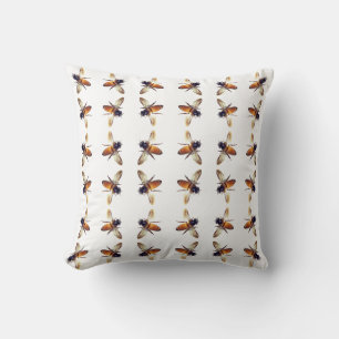 Honeybee bumblebee bee pattern throw pillow