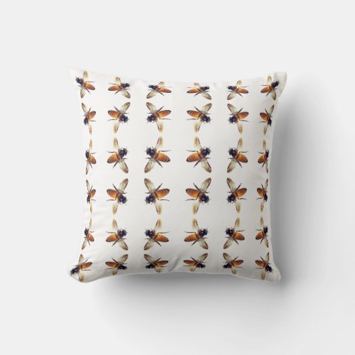 Honeybee bumblebee bee pattern throw pillow