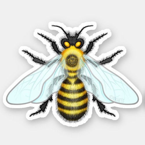 Honeybee Bumblebee Buzzing Bee Cool Insect Sticker