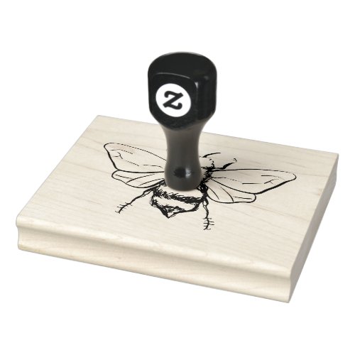 Honeybee Bumblebee Illustration personalized Rubber Stamp