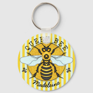 Honeybee Bumblebee Queen Bee Honey   Personalized Keychain