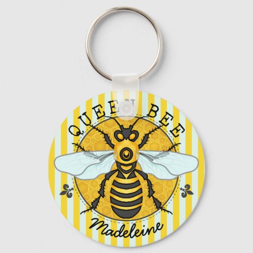 Honeybee Bumblebee Queen Bee Honey  Personalized Keychain