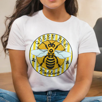 Honeybee Bumblebee Queen Bee Honey | Personalized T-shirt by FancyCelebration at Zazzle