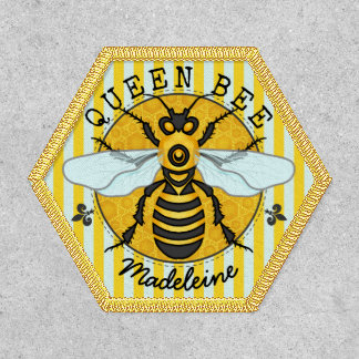 Honeybee Bumblebee Queen Bee Honeycomb Custom Name Patch