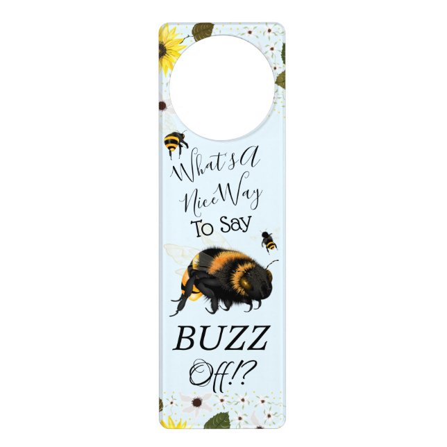 Honeybee Buzz Off Do Not Disturb Door Hanger (Front)