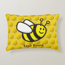 Honeybee Cartoon Accent Pillow