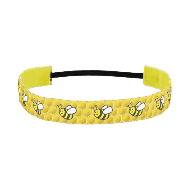 Honeybee Cartoon Athletic Headband (Front)