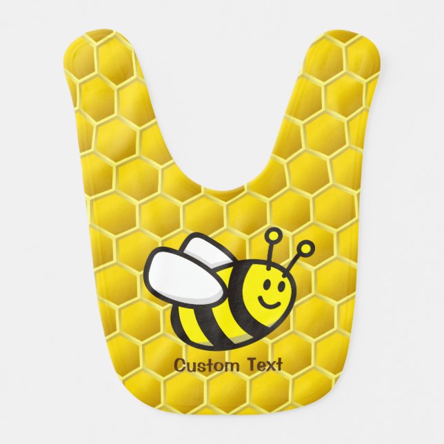 Honeybee Cartoon Baby Bib (Front)