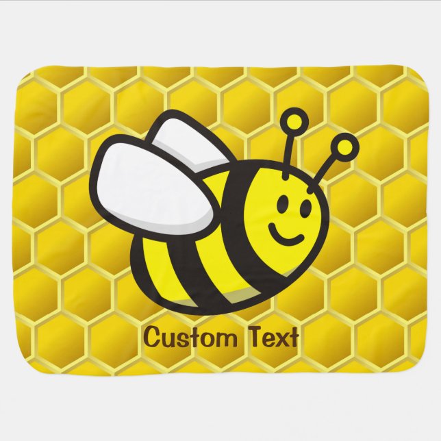 Honeybee Cartoon Baby Blanket (Horizontal)