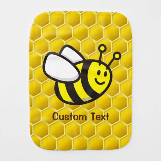 Honeybee Cartoon Baby Burp Cloth (Front)