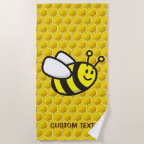 Honeybee Cartoon Beach Towel