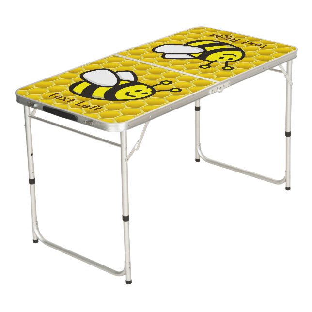 Honeybee Cartoon Beer Pong Table (Angled)